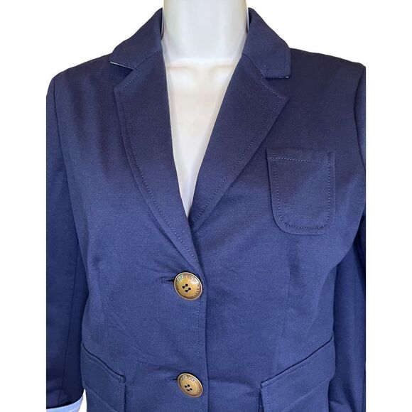 Burberry Blue Label Navy Cotton Knit Blazer Size 36 - Picture 2 of 8